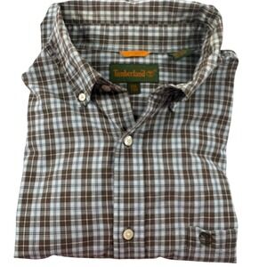 VTG Timberland XXL/ TTG Men Plaid‎ Short Sleeve Button Dn Shirt Outdoor Workwear